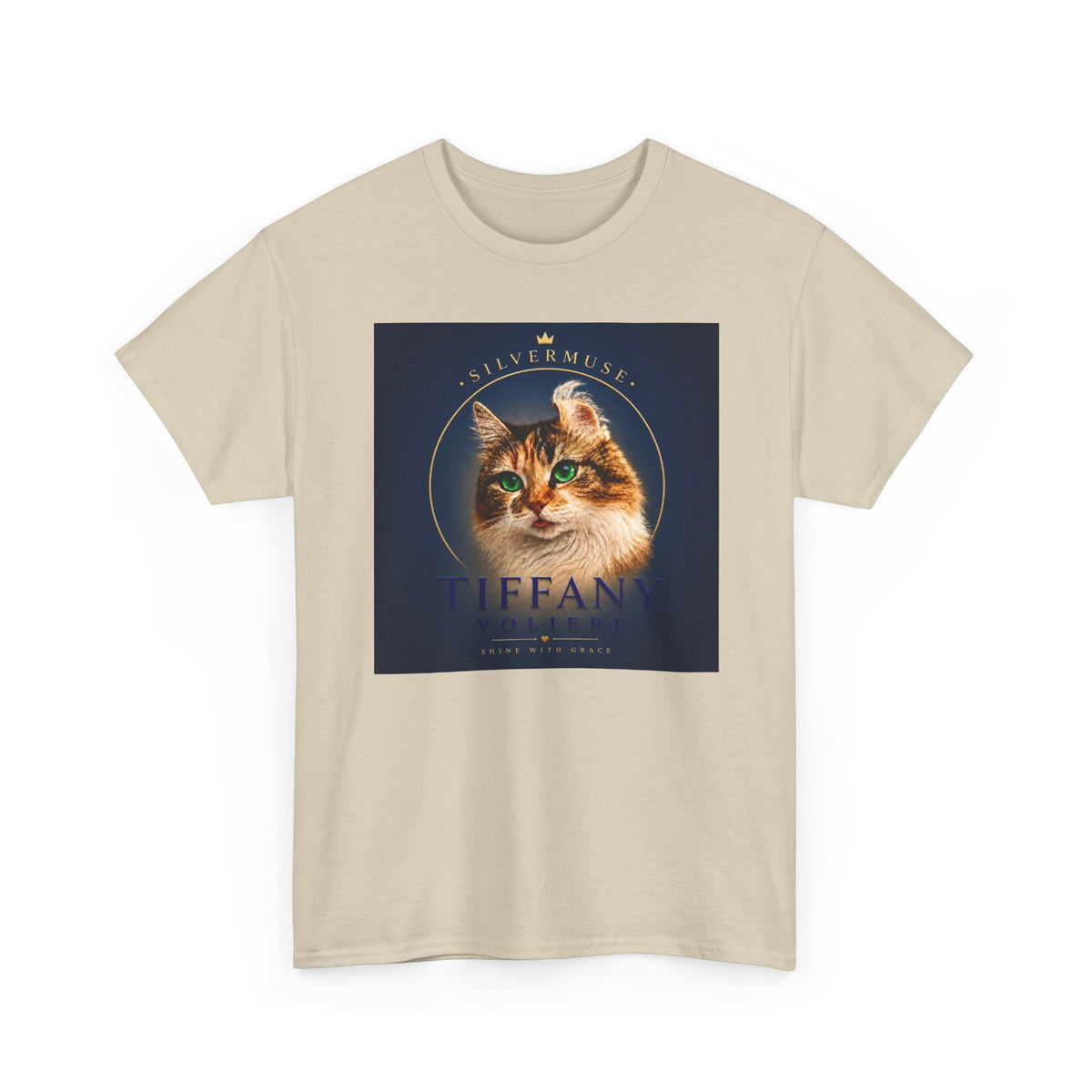 Cat Portrait Tee — 'Tiffany' Vintage-Style Feline Graphic T-Shirt