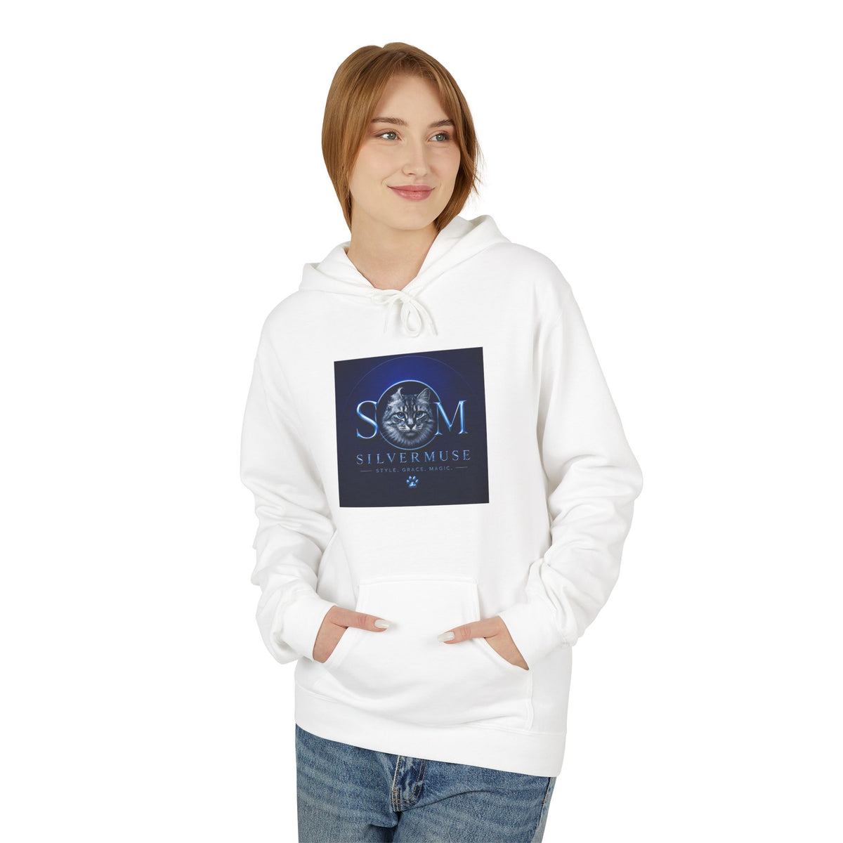 S.E.A.M. Silver Sphere Logo Hoodie — Modern Sci‑Fi Graphic Pullover